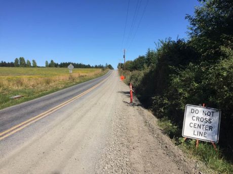 A Section of San Juan Valley Road where the water line has been laid but the road still needs to be finished - SJ Update photo