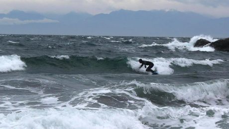 Local Liam Corey takes the waves at Eagle Cove, last Sunday - Photo credit:  Dan Burton